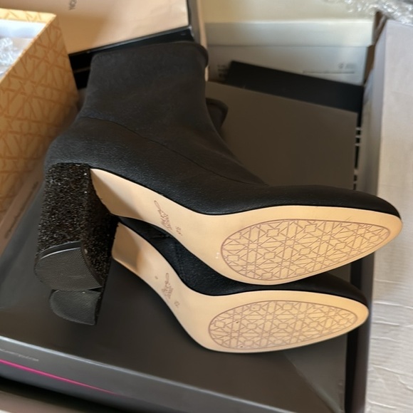 Badgley Mischka Jovanna Glitter Block Heel Bootie - Picture 3 of 5